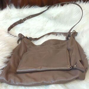 Worth New York soft supple taupe leather purse